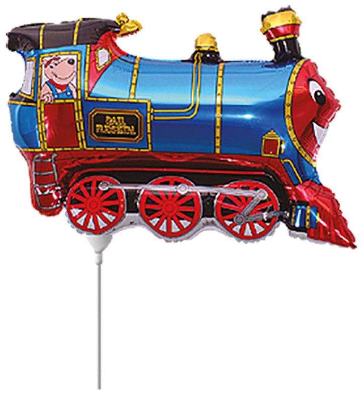 Mini Train Blue Flexmetal Foil Balloon