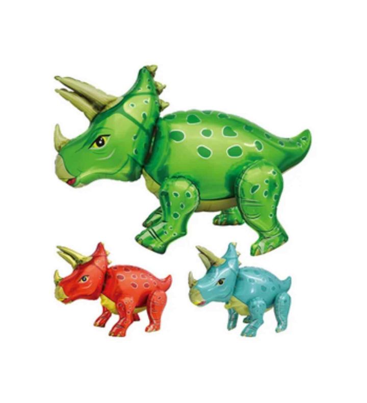 Triceratop Dinosaur 5 Part Blue Foil Balloon