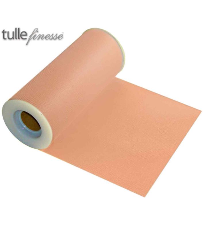 Tulle Finesse Peach 6" x 25yds