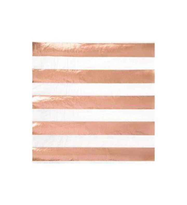 Unique Party Rose Gold Stripe Luncheon Napkin 16ct.