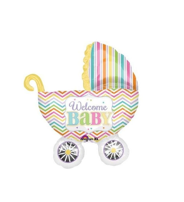 31" Anagram Welcome Baby Carriage Foil Balloon