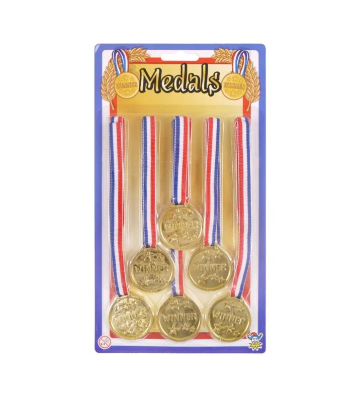 Winner Plastic Medals 6 pieces