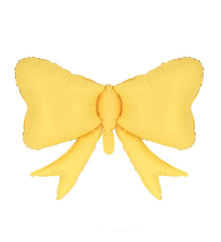 Yellow Bow Matte Bamboo Party 50 x 80cm Foil Balloon