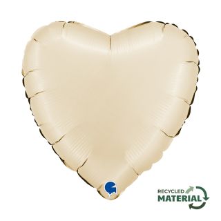 18" Grabo Heart Satin Cream Foil Balloon Packaged