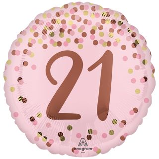18" Pretty Pink 21st Birthday Round Foil Balloon