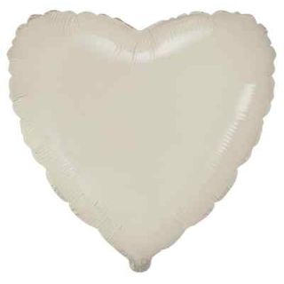 18" Flexmetal Heart Satin Cream Foil Balloon