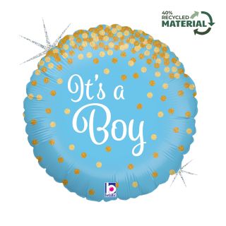 18" It's a Boy Glittering Foil Balloon