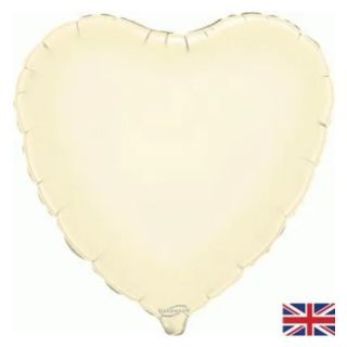 18" Ivory Heart Oaktree Upackaged Foil Balloon