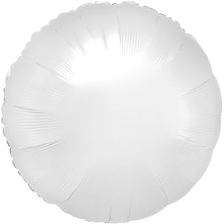 18" Satin Luxe White Round Foil Balloon
