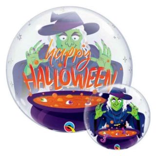 22" Deco Bubble Happy Halloween Witches Cauldron Balloon