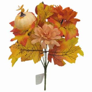 30cm Autumn Pumpkin Mixed Bush Orange