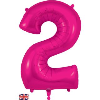 34" New Pink Number 2 Oaktree Foil Balloon