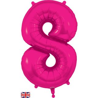 34" New Pink Number 8 Oaktree Foil Balloon