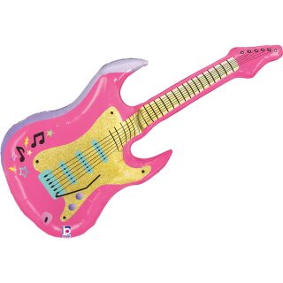 39" Pink Guitar Electric Guitar Foil Balloon
