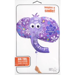 42" Elephant - I'd Never Forget Your Birthday Supershape Foil Balloon