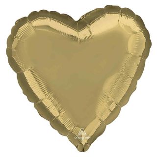 17" White Gold Heart Anagram Foil Balloon Unpackaged