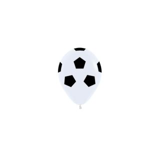 5" Sempertex Soccer Ball Print White 005 Latex Balloons 50ct