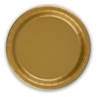 9" Paper Plates Gold Oaktree 8ct