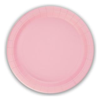 9" Paper Plates Light Pink Oaktree 8ct