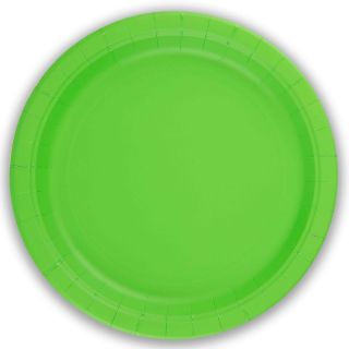 9" Paper Plates Lime Green Oaktree 8ct