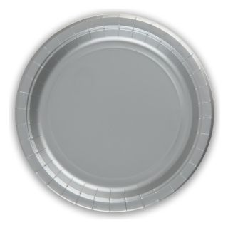 9" Paper Plates Silver Oaktree 8ct