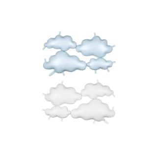 Clouds Double-sided 99x52 cm White-Lght Blue Foil Balloon