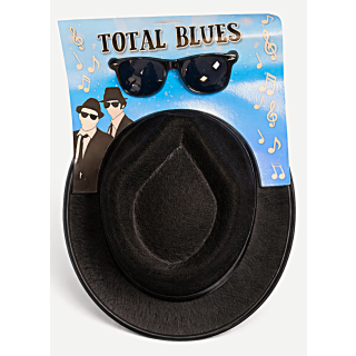 Blues Brothers Hat & Sunglasses Set