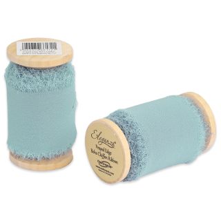 Eleganza Frayed Edge Boho Chiffon Seafoam 50mm x 5m