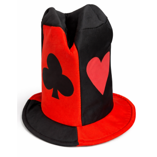 Fabric Hat Card Suit Red & Black