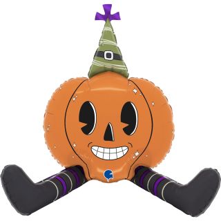21" Sitting Vintage Pumpkin Foil Balloon