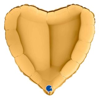 18" Grabo Heart Gold Foil Balloon Packaged