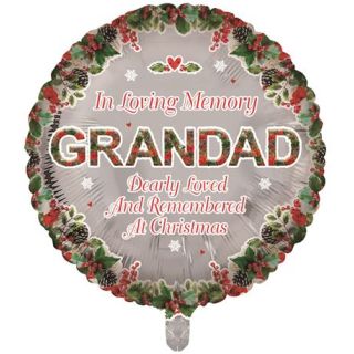 In Loving Memory - Grandad Christmas 18" Round Foil Balloon