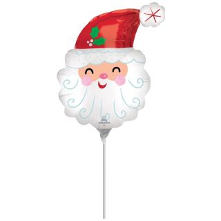 Mini Santa Head Christmas Foil Balloon