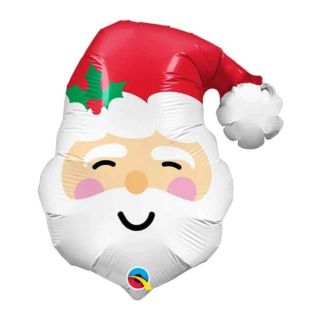 Qualatex Mini Santa Head Christmas Foil Balloon