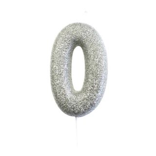 number-0-glitter-cake-candle-silver