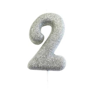 number-2-glitter-cake-candle-silver