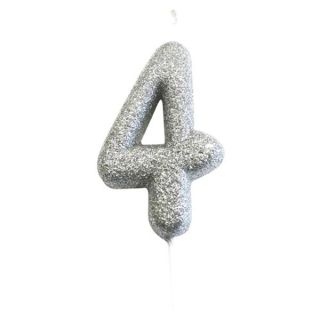 number-4-glitter-cake-candle-silver