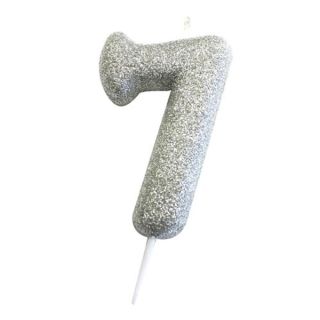 number-7-glitter-cake-candle-silver