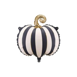 Pumpkin Black & White Stripes with Gold Foil Balloon 39cm x 38cm