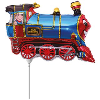 train-flexmetal-mini-blue-foil-balloon