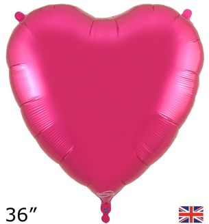 36" Oaktree Heart Fuchsia Foil Balloon