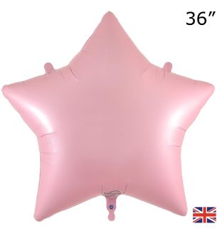 36" Oaktree Star Matte Pink Foil Balloon