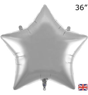 36" Oaktree Star Silver Foil Balloon