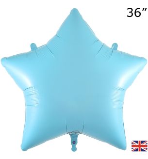 36" Oaktree Star Matte Blue Foil Balloon