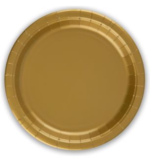 9" Paper Plates Gold Oaktree 8ct
