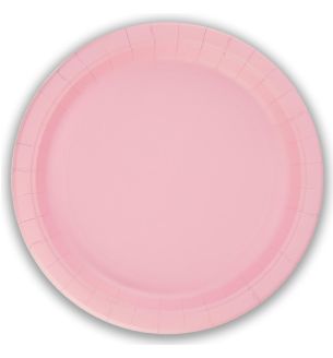 9" Paper Plates Light Pink Oaktree 8ct