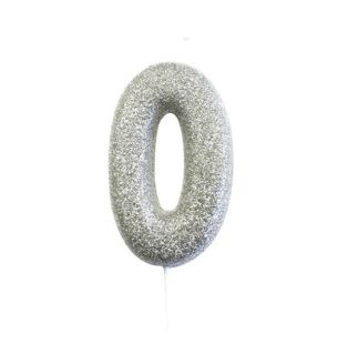 number-0-glitter-cake-candle-silver