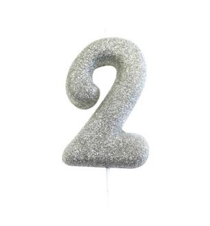 number-2-glitter-cake-candle-silver