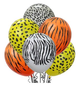 12" Sempertex Assorted All Over Jungle 000 Latex Balloons 25ct